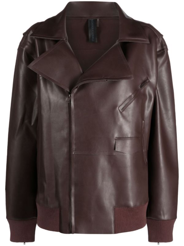 Norma Kamali oversized biker jacket | Browns Faux Leather Jackets