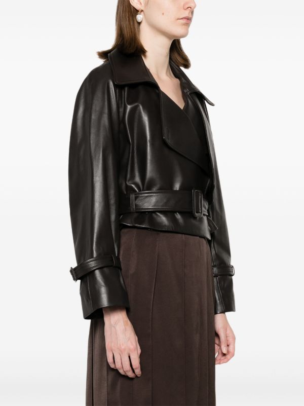 Nour Hammour Brown Hatti Leather Jacket | Browns Leather Jackets