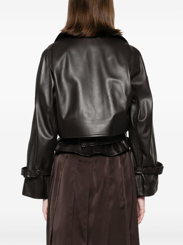 Nour Hammour Brown Hatti Leather Jacket | Browns Leather Jackets