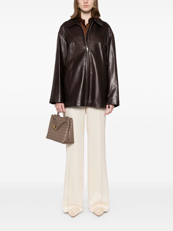 Nour Hammour Brown Layne Leather Jacket | Browns Leather Jackets