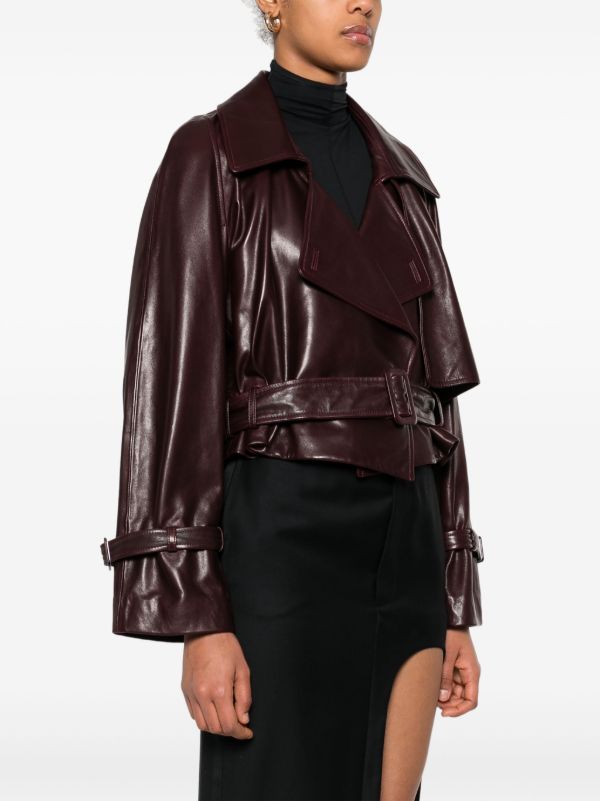 Nour Hammour Cropped Leather Jacket | Browns Leather Jackets