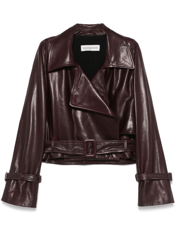 Nour Hammour Cropped Leather Jacket | Browns Leather Jackets