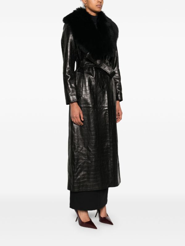 Nour Hammour Leather Trench Coat | Browns Trench Coats & Raincoats