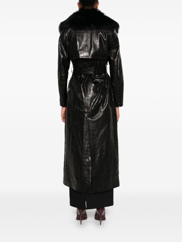 Nour Hammour Leather Trench Coat | Browns Trench Coats & Raincoats