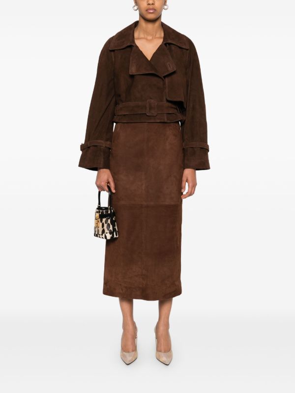 Nour Hammour Suede Skirt | Browns Straight Skirts