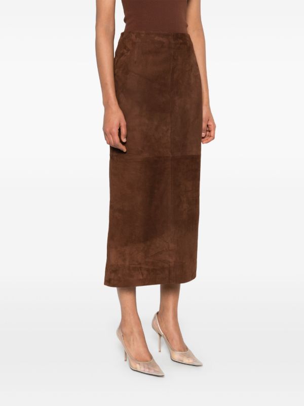 Nour Hammour Suede Skirt | Browns Straight Skirts