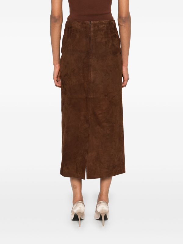 Nour Hammour Suede Skirt | Browns Straight Skirts