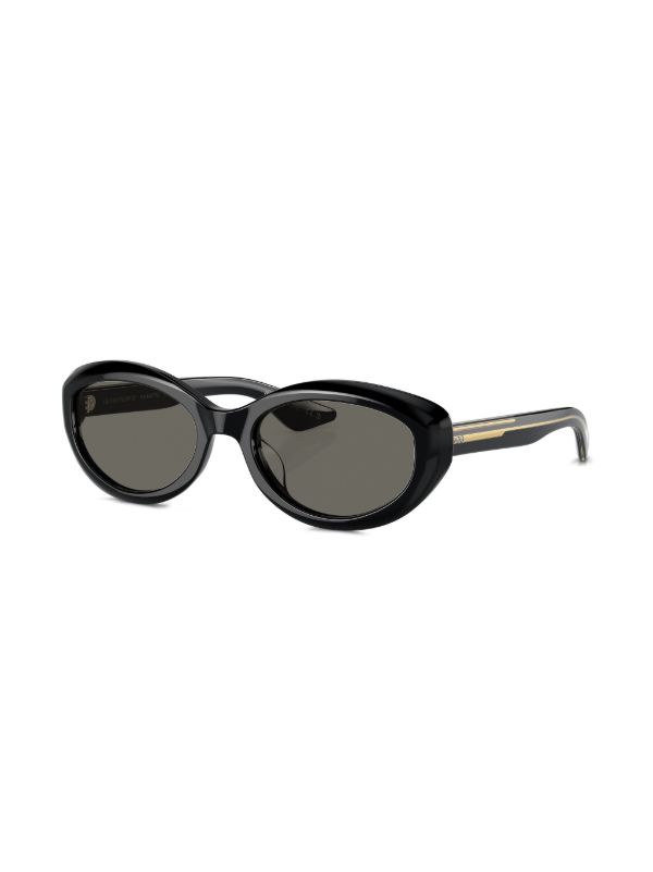 Oliver Peoples X Khaite Black 1969C Oval-Frame Sunglasses | Browns Sunglasses