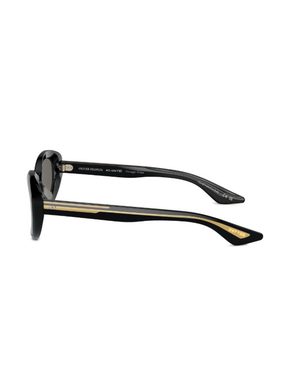 Oliver Peoples X Khaite Black 1969C Oval-Frame Sunglasses | Browns Sunglasses