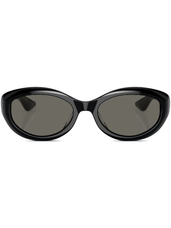 Oliver Peoples X Khaite Black 1969C Oval-Frame Sunglasses | Browns Sunglasses