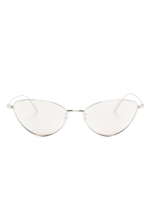 Oliver Peoples X Khaite Silver-Tone 1998C Cat-Eye Sunglasses | Browns Sunglasses