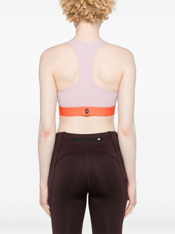 On Running Pink Pace Colour-Block Sports Bra | Browns Sports Bras