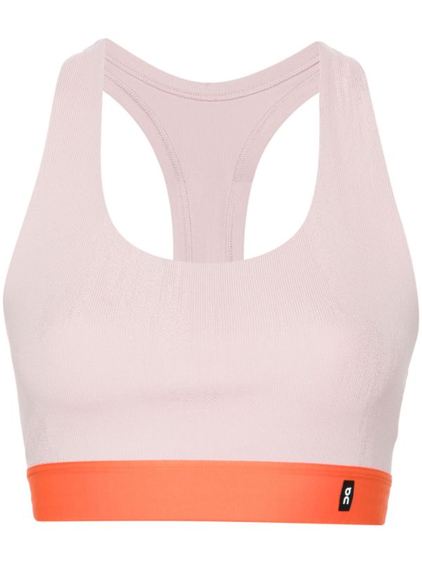 On Running Pink Pace Colour-Block Sports Bra | Browns Sports Bras