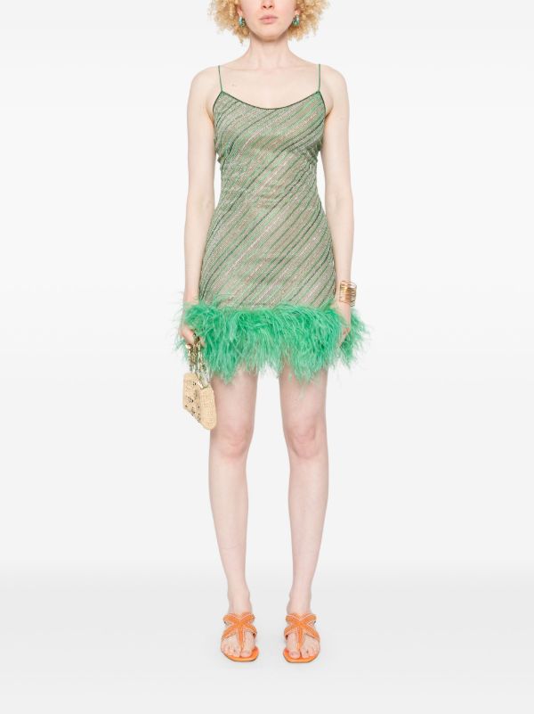 Oséree Feather-trim Mini Dress | Browns Cocktail & Party Dresses