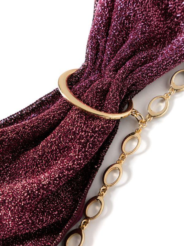 Oséree Red Chain-Detail Bandeau Bikini Set | Browns Bikinis