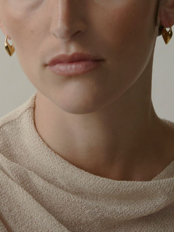 Otiumberg 14K Gold Vermeil Roscida Heart Earrings | Browns Earrings