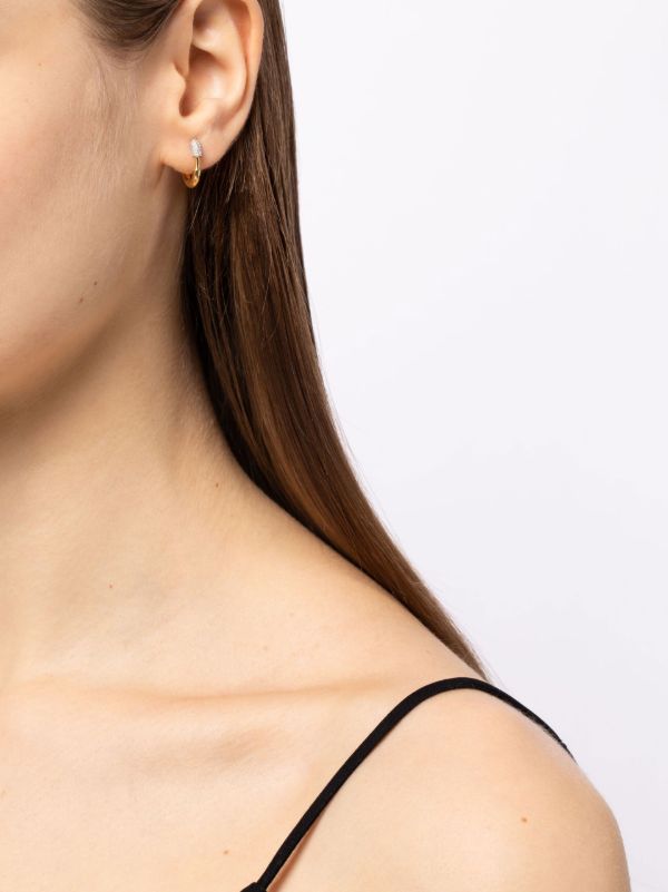 Otiumberg Gold Vermeil Small Staple Crystal Single Hoop Earring | Browns Fine Earrings