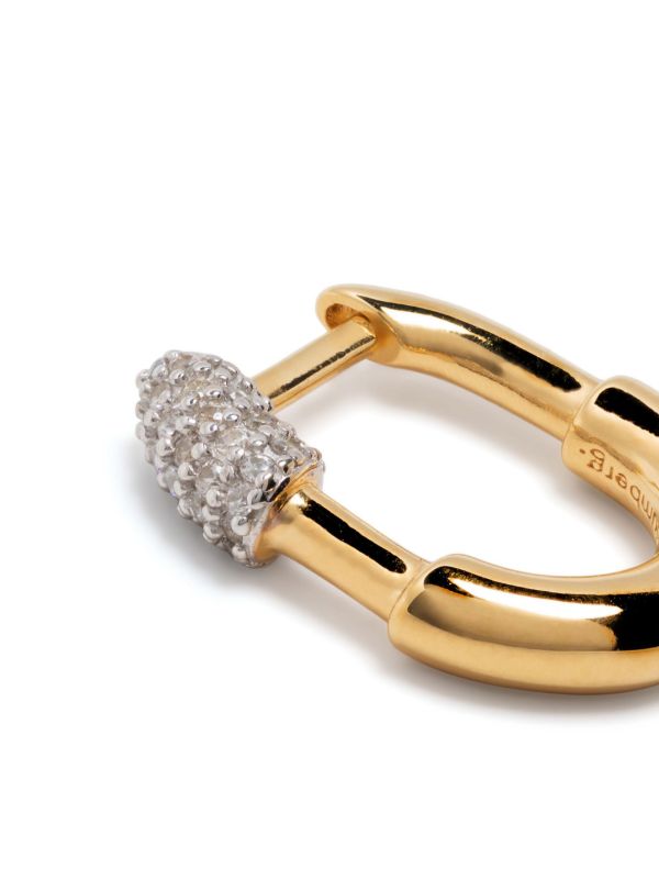 Otiumberg Gold Vermeil Small Staple Crystal Single Hoop Earring | Browns Fine Earrings