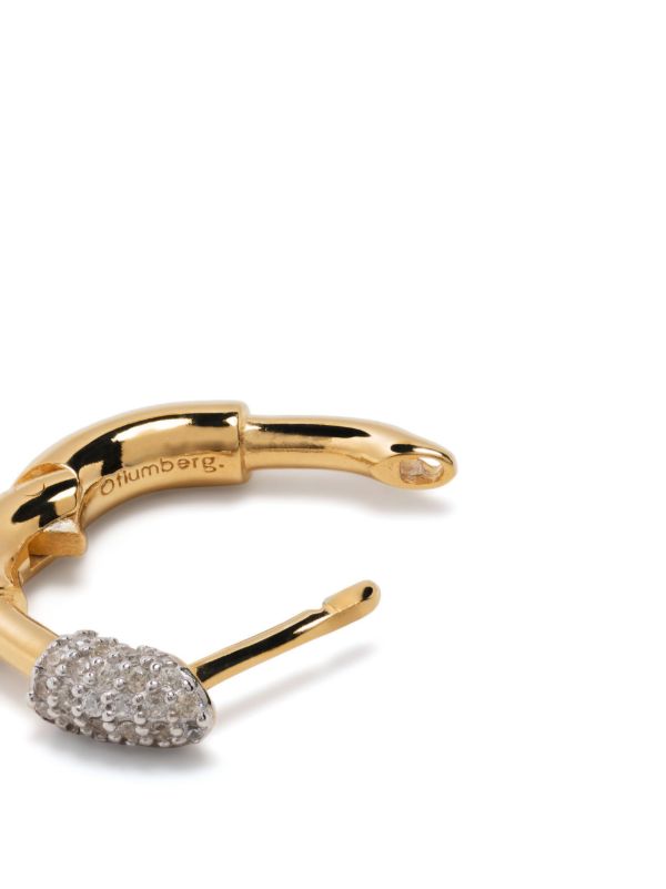 Otiumberg Gold Vermeil Small Staple Crystal Single Hoop Earring | Browns Fine Earrings