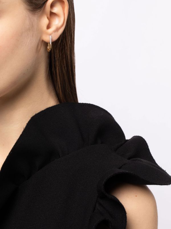 Otiumberg Gold Vermeil Staple Crystal Single Hoop Earring | Browns Fine Earrings