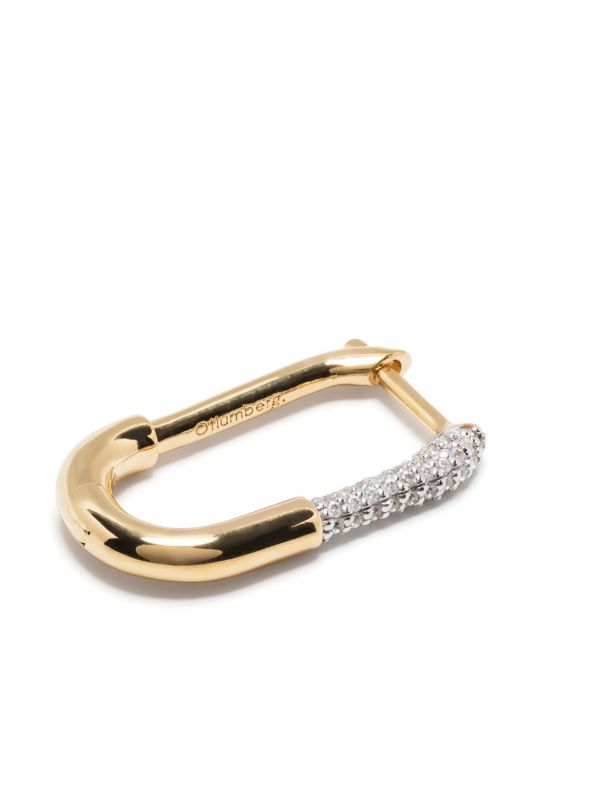 Otiumberg Gold Vermeil Staple Crystal Single Hoop Earring | Browns Fine Earrings