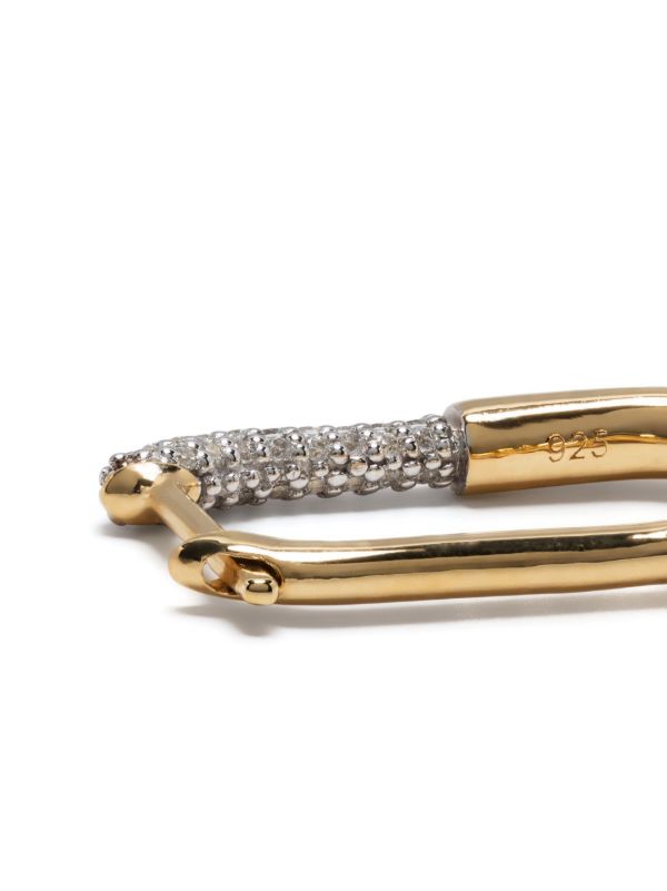 Otiumberg Gold Vermeil Staple Crystal Single Hoop Earring | Browns Fine Earrings