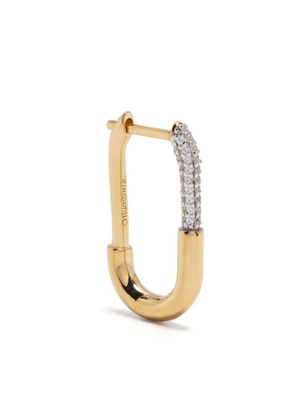 Otiumberg gold vermeil Staple crystal single hoop earring | Browns Fine Earrings
