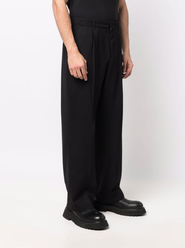 OUR LEGACY Black Borrowed Chino Wool Trousers | Browns Wide Leg Pants