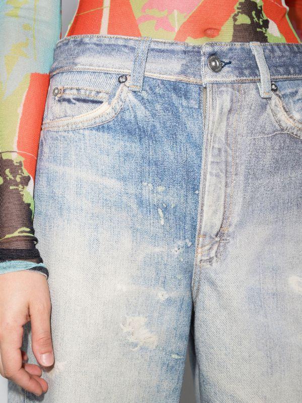 OUR LEGACY Blue Full Cut Distressed Jeans | Browns Straight-Leg Jeans