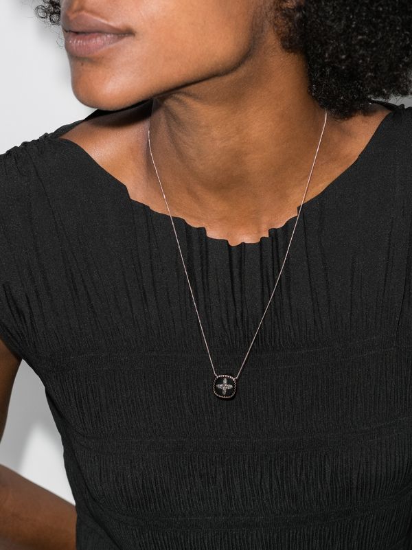 Pascale Monvoisin 9K Rose Gold Bowie Diamond Cross Necklace | Browns Fine Necklaces