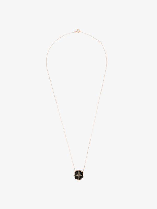 Pascale Monvoisin 9K rose gold Bowie diamond cross necklace | Browns Fine Necklaces
