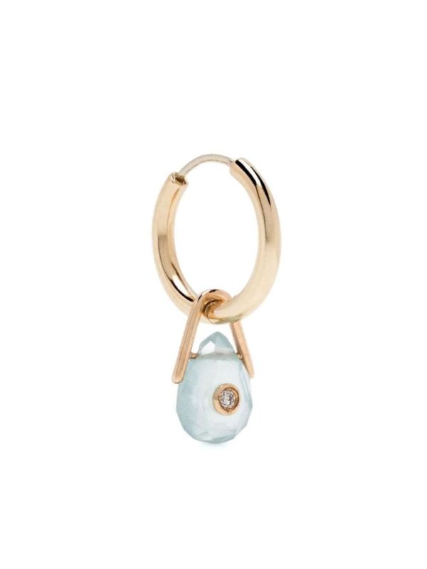 Pascale Monvoisin 9K Yellow Gold Aquamarine And Diamond single earring | Browns Fine Earrings
