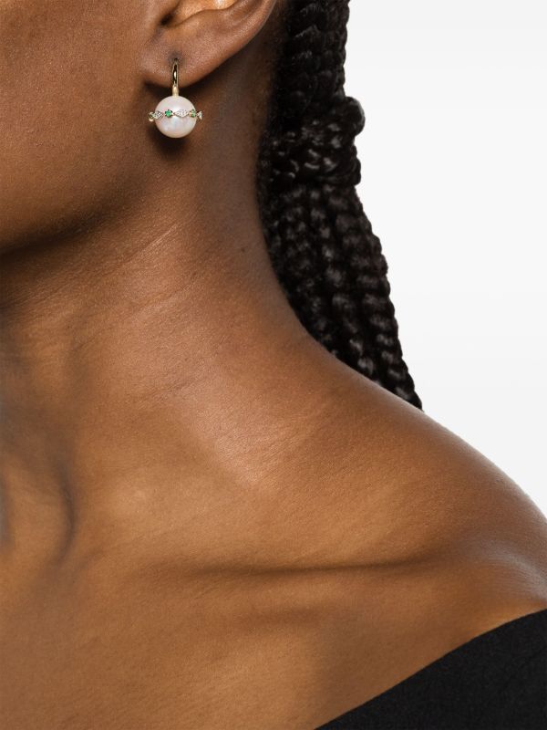 Pascale Monvoisin 9K Yellow Gold Chelsea N°4 Pearl And Diamond Earring | Browns Fine Earrings