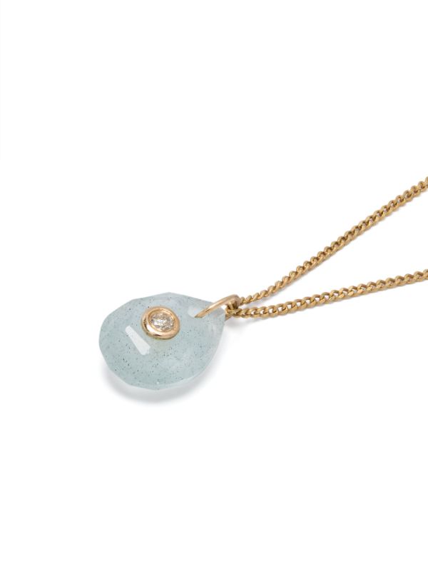 Pascale Monvoisin 9K Yellow Gold Orso Aquamarine And Diamond Necklace | Browns Fine Necklaces