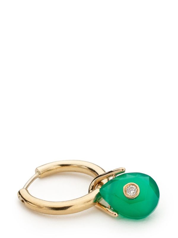 Pascale Monvoisin 9K Yellow Gold Orso Green Onyx Earring | Browns Fine Earrings