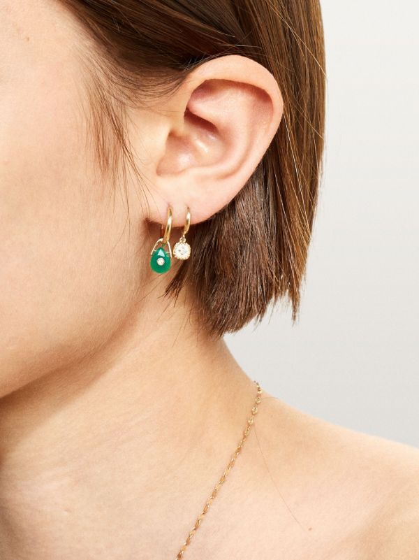 Pascale Monvoisin 9K Yellow Gold Orso Green Onyx Earring | Browns Fine Earrings