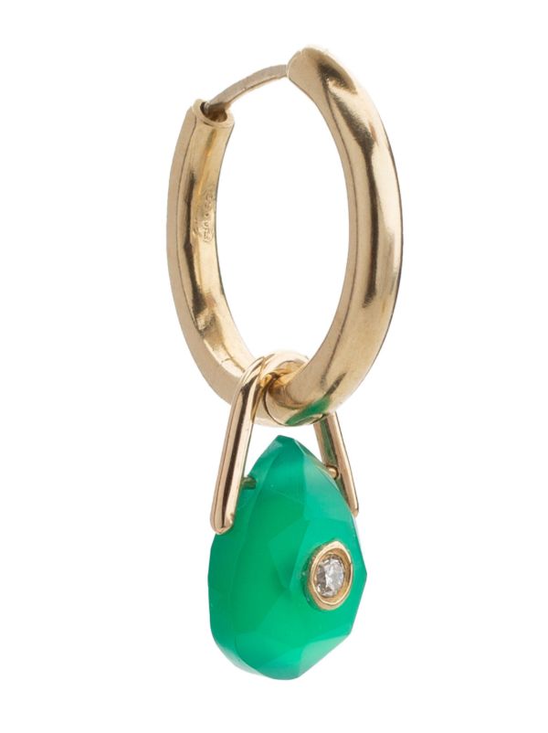 Pascale Monvoisin 9K Yellow Gold Orso Green Onyx Earring | Browns Fine Earrings