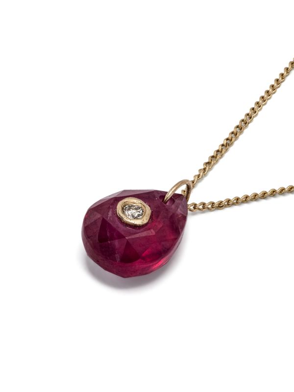 Pascale Monvoisin 9K Yellow Gold Orso Ruby And Diamond Necklace | Browns Fine Earrings