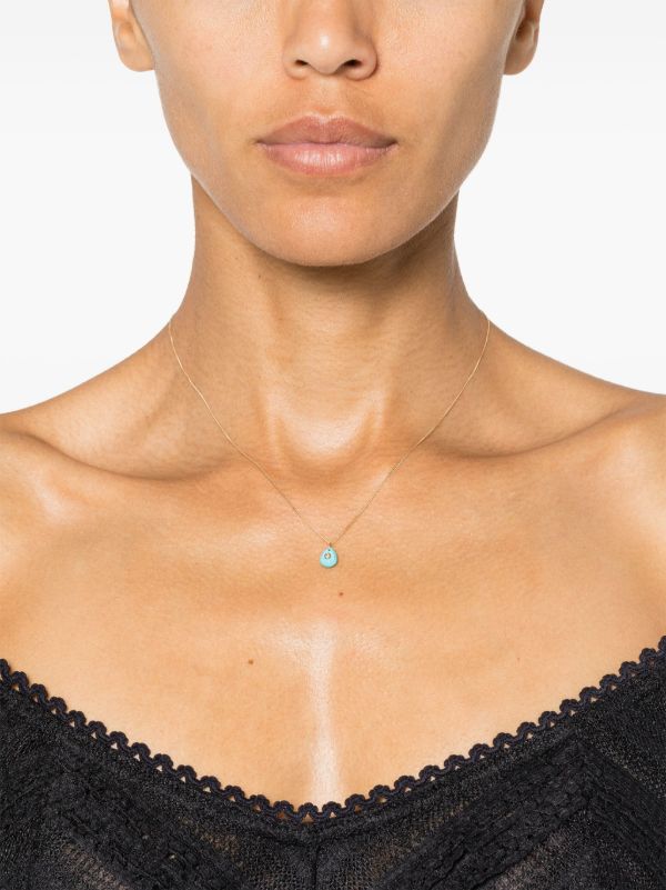 Pascale Monvoisin 9K Yellow Gold Orso Turquoise And Diamond Necklace | Browns Fine Necklaces