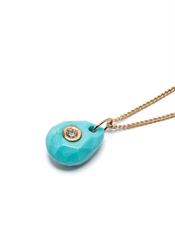 Pascale Monvoisin 9K Yellow Gold Orso Turquoise And Diamond Necklace | Browns Fine Necklaces