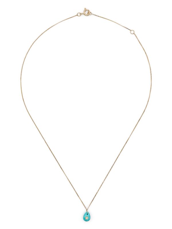Pascale Monvoisin 9K Yellow Gold Orso Turquoise And Diamond Necklace | Browns Fine Necklaces