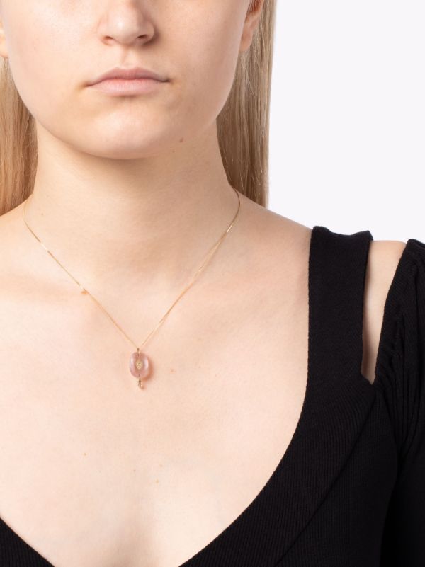 Pascale Monvoisin 9K Yellow Gold Souad Quartz And Diamond Necklace | Browns Fine Necklaces