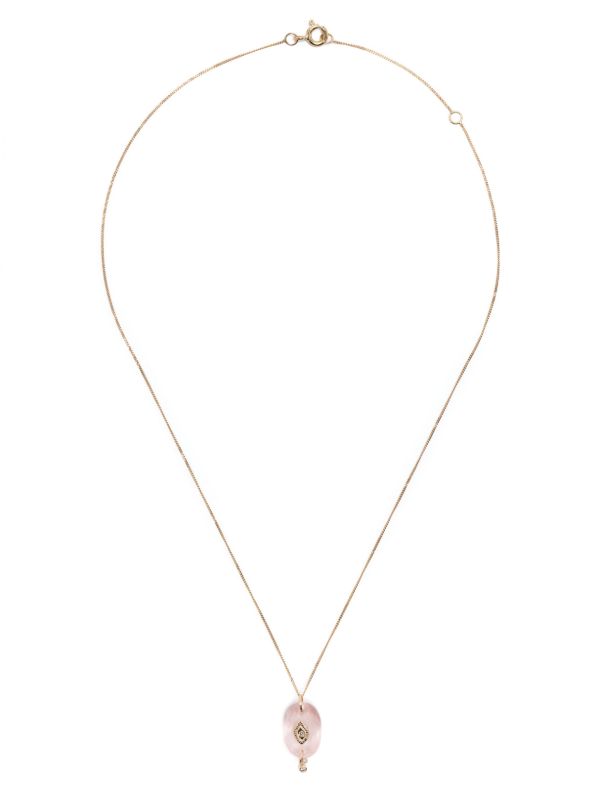 Pascale Monvoisin 9K Yellow Gold Souad Quartz And Diamond Necklace | Browns Fine Necklaces