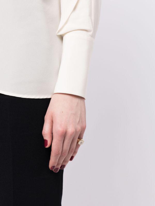 Pascale Monvoisin 9kt Yellow Gold Pierrot Bakelite Diamond Signet Ring | Browns Fine Rings