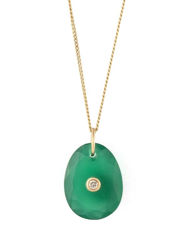 Pascale Monvoisin Gold Onyx Stone And Diamond Necklace | Browns Fine Necklaces