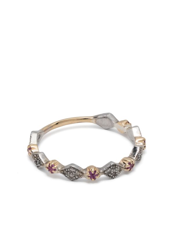 Pascale Monvoisin Gold Plated Sterling Silver Ava No. 1 Sapphire And Diamond Ring | Browns Fine Rings