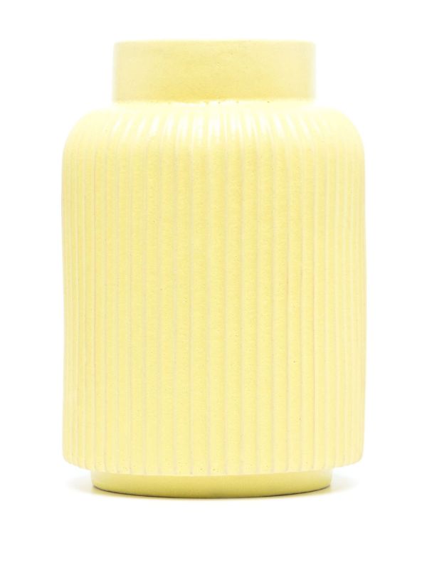PAUL THOMAS X EMMA PAYNE Yellow Small Ridged Vase | Browns Vases