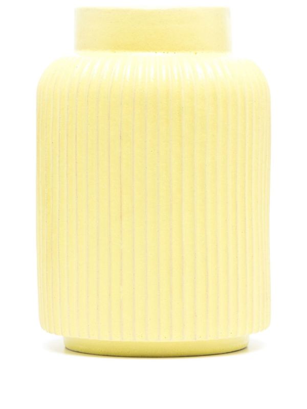PAUL THOMAS X EMMA PAYNE Yellow Small Ridged Vase | Browns Vases