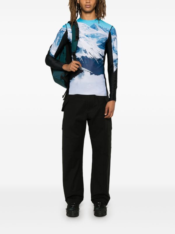 Perfect Moment Blue Landscape-Print Top | Browns Performance T-Shirts & Vests