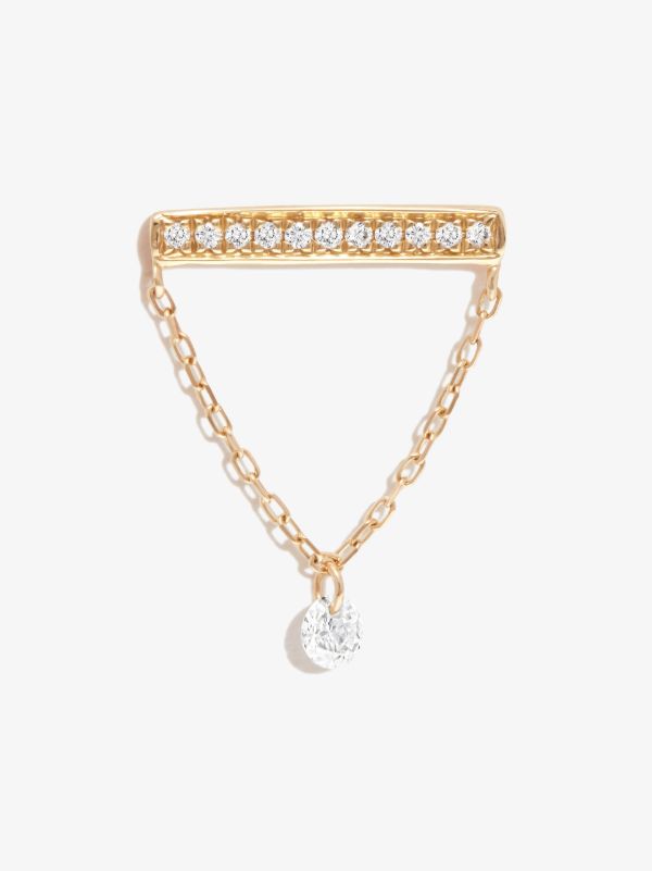 Persée 18K yellow gold diamond bar drop earring | Browns Fine Earrings